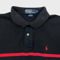 Vintage 90s Polo Ralph Lauren Shirt Mens Medium Black Preppy Pony Casual Tee