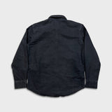 Levi's Denim Shirt Mens Medium Black Dark Wash Casual Western Pearl Snap