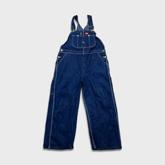 Dickies Overalls Mens 42x28 Blue Bib Medium Wash Hammer Loop Workwear Denim