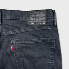 Levi's 541 Jeans Mens 36x26 Gray Straight Leg Athletic Taper Dark Wash Denim Pants