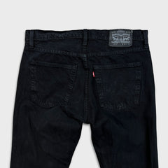 Levi's 512 Jeans Men 34x32 Black Slim Taper Leg Dark Wash Distress Stretch Denim Pants