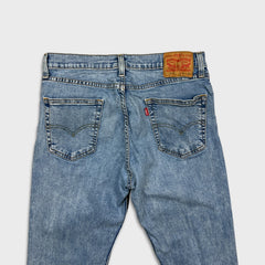 Levi's 511 Jean Mens 33x28 Blue Slim Fit Light Wash Faded Stretch Denim Pants