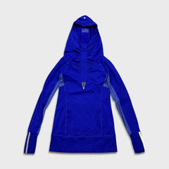 Lululemon Run Stay On Course Pullover Womens Size 4 Blue Sports Hooded Sweater