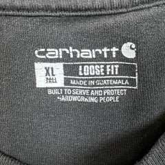 Carhartt T Shirt Mens XL Black Loose Fit Workwear Faded Short Sleeve Pocket Tee