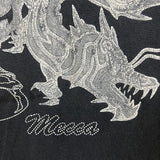 Vintage Y2K Mecca Skull Dragon T Shirt Mens Large Black Faded Grunge Punk Tee