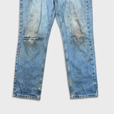 Carhartt B18 STW Jeans Mens 35x32 Traditional Fit Taper Faded Distress Workwear Pants