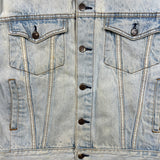 Vintage 90s Hard Rock Cafe Denim Jacket Mens Small Blue Save The Planet Orlando Distressed Trucker