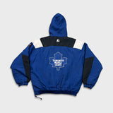 Vintage 90s Starter Toronto Maple Leafs Heavy Jacket Mens XL Blue 1/4 Zip NHL Hockey Coat