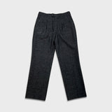 Vintage 80s Texwood Dress Pants Mens 32x28 Gray Pleated Wool Tweed Trousers