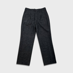 Vintage 80s Texwood Dress Pants Mens 32x28 Gray Pleated Wool Tweed Trousers