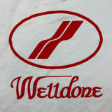 WE11DONE Shirt Mens Small White Spell Out Graphic Long Sleeve Tee