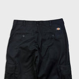 Dickies Pants Mens 34x32 Black Regular Straight Workwear Chino Cargo Trouser