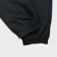 Stussy Worldwide Sweatpants Mens Large Black Faded Taper Leg Fleece Jogger