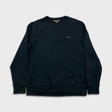 Michael Kors Sweatshirt Mens Large Black Embroidered MK Logo Pullover Sweater