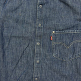 Levi's Engineered Jeans Denim Shirt Mens Small Blue Medium Wash Snap Long Sleeve