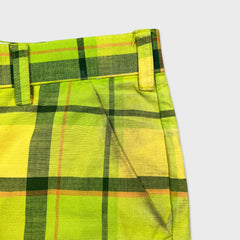 Loudmouth Golf Shorts Mens Size 34 Yellow Checkered Plaid Preppy Pants