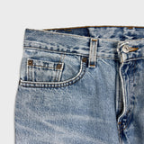 Vintage 90s Levis 505 Jeans Womens 30x29 USA Straight Leg Low Rise Distressed Denim Pants