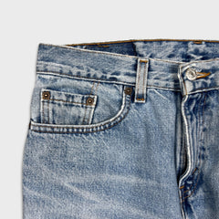Vintage 90s Levis 505 Jeans Womens 30x29 USA Straight Leg Low Rise Distressed Denim Pants