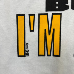 Vintage 1992 I'm Fun T Shirt Mens 3XL White Full Print Funny Short Sleeve Tee