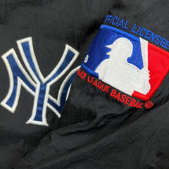 Vintage Pro Player New York Yankees Jacket Mens Large Black Reversible 90s MLB Baseball