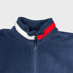 Vintage 90s Tommy Hilfiger Fleece Womens Small Blue Flag 1/4 Zip Outdoor Jacket