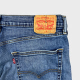 Levi's 505 Jeans Mens 36x32 Blue Regular Fit Straight Leg Dark Wash Stretch Denim Pants