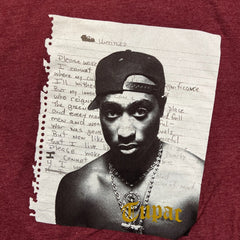 Cross Colours Tupac Shakur T Shirt Mens Large Red Portrait Graphic Rap Tee