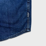 Levi's Signature Denim Shirt Mens Large Blue Dark Wash Casual Western Pearl Snap