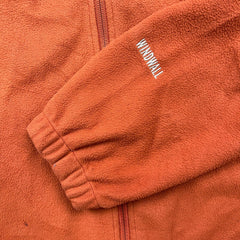 The North Face Fleece Mens Medium Orange Windwall Full Zip Jacket