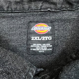 Dickies Denim Shirt Mens 2XL Black Dark Wash Casual Western Button Up