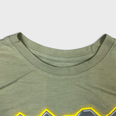 2023 AC/DC T Shirt Mens Small Green Spell Out Logo Graphic Rock Band Tee