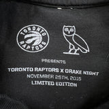 2015 October's Very Own x Toronto Raptors Shirt Mens XL Black OVO NBA Long Sleeve Tee