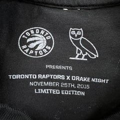 2015 October's Very Own x Toronto Raptors Shirt Mens XL Black OVO NBA Long Sleeve Tee