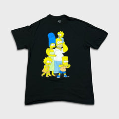 The Simpsons T Shirt Mens Medium Black Homer Bart Cartoon TV Graphic Tee