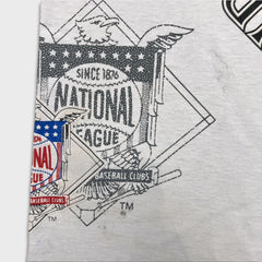 Vintage 1993 Florida Marlins T Shirt Mens XL White MLB Bulletin AOP Baseball Tee