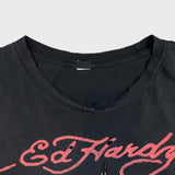 Vintage Y2K Ed Hardy Christian Audigier Pistol T Shirt Mens Large Black Faded Distressed