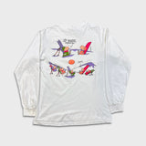 Vintage 80s Les Mecs Ski Long Sleeve Shirt Mens Medium White Hanes Beefy USA Tee