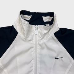 Vintage Y2K Nike Sportswear Jacket Mens Small White Swoosh Full Zip Windbreaker