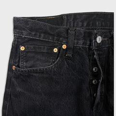 Levi's 501 Jeans Mens 32x30 Black Original Straight Leg Dark Wash Denim Pants