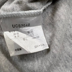 Vintage 90s Umbro by Descente Polo Shirt Mens Medium Gray 1/4 Zip Spell Out