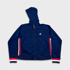 Adidas Essentials Hoodie Mens Small Blue Full Zip Lightweight Hooded Sweater