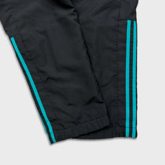 Adidas Track Pants Mens Medium Black 3 Stripe Spell Out Training Straight Leg