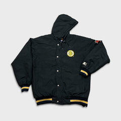 Vintage 90s Starter Boston Bruins Jacket Mens Medium Black NHL Hockey Full Zip