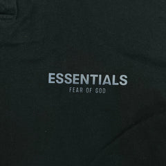 Fear of God Essentials Polo Shirt Mens Large Black Boxy Faded Wash Short Sleeve