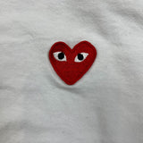 Comme des Garcons Play T Shirt Mens Small White CDG Play Heart Short Sleeve Tee