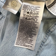 Levi's Standard Denim Shirt Mens Medium Blue Light Wash Casual Western Pearl Snap