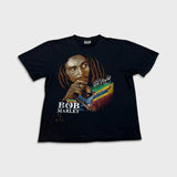 Vintage Y2K Bob Marley T Shirt Mens 2XL Black The Roxx Reggae Double Sided Tee