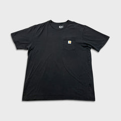 Carhartt T Shirt Mens XL Black Loose Fit Workwear Faded Short Sleeve Pocket Tee