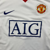 Vintage 2008/09 Nike Manchester United Soccer Jersey Mens Medium White FIFA Kit