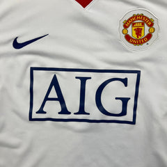 Vintage 2008/09 Nike Manchester United Soccer Jersey Mens Medium White FIFA Kit